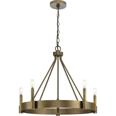 AgedBronzeJennifrWagonWheelChandelier