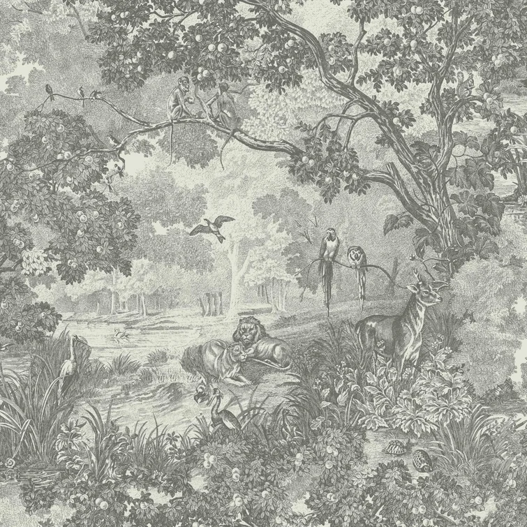 Gray Bosse Peel & Stick Toile Wallpaper