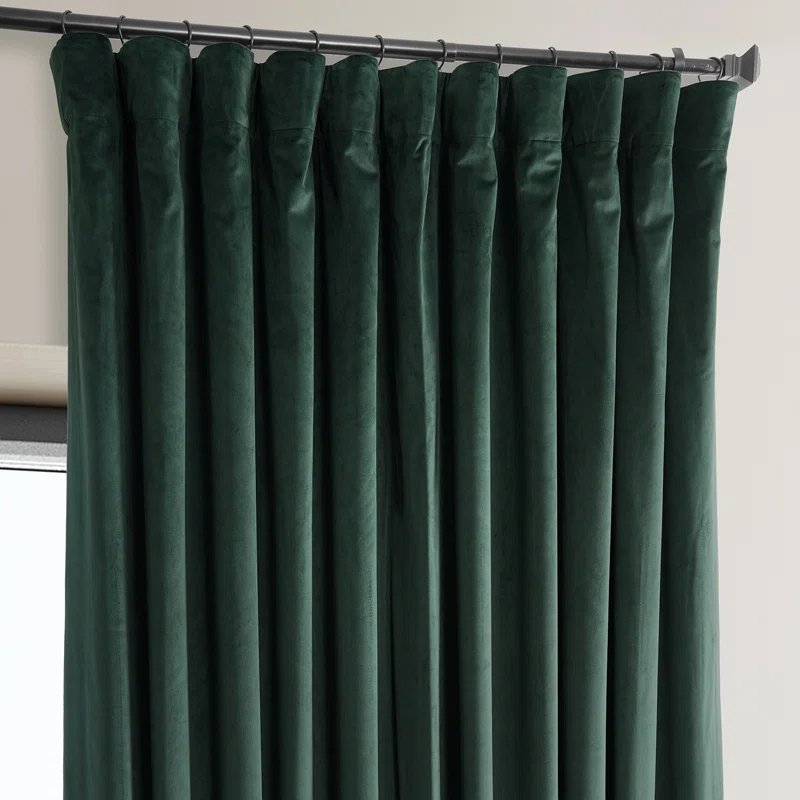 Green velvet curtain for a Slytherin room